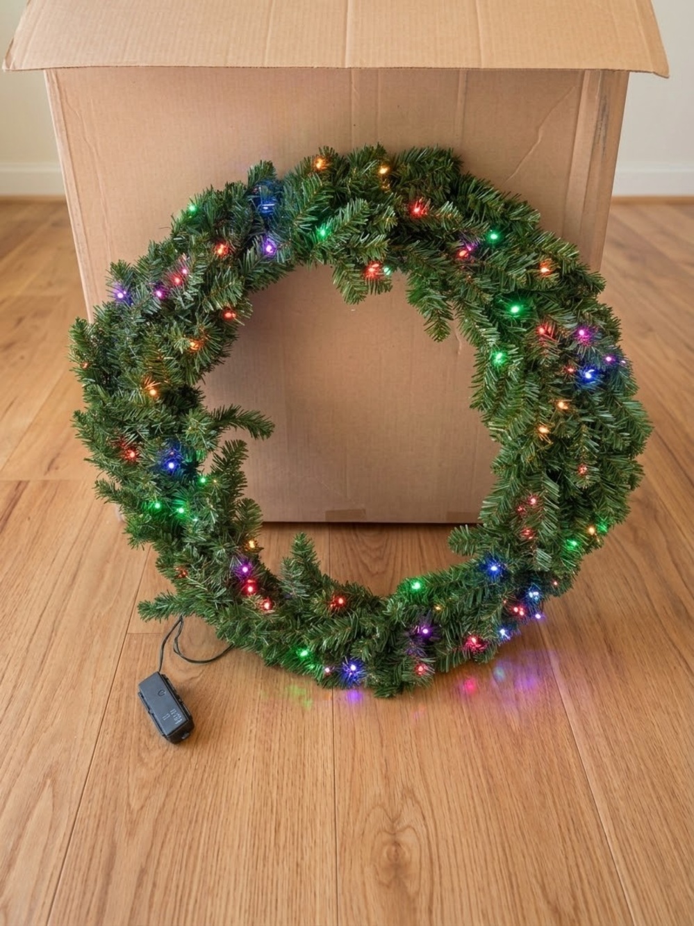 Macy's Northlight Pre-Lit Battery-Operated Artificial Christmas Wreath